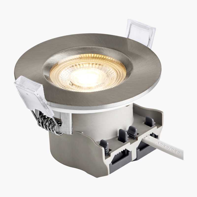 Innbyggingsspot LED, IP65, børstet nikkel v:2708902