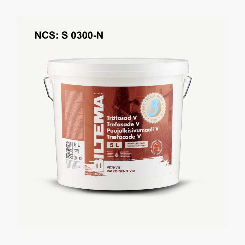 Trefasade V, hvit, 5 L v:3744774