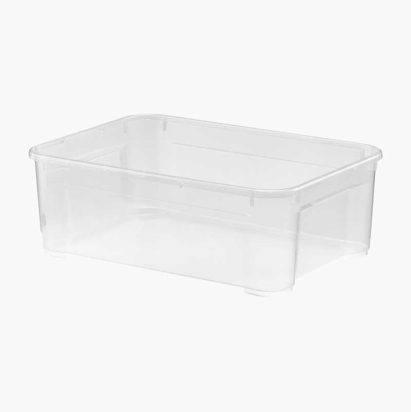 Oppbevaringsboks, gjennomsiktig, 54,5 x 38 x 19 cm, 31 L v:3672047 Oppbevaringsboks, gjennomsiktig, 54,5 x 38 x 19 cm, 31 L v:3672047
