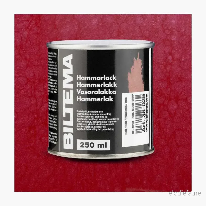Hammerlakk, rød, 250 ml v:3523200 Hammerlakk, rød, 250 ml v:3523200