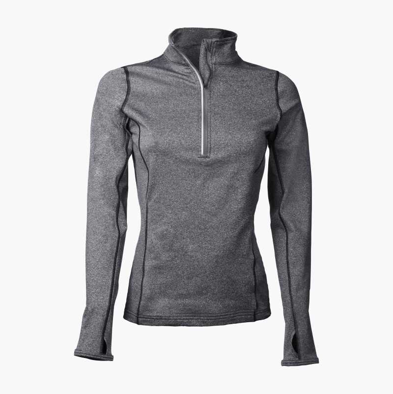 Treningstrøye ½ zip, dame, mørkegrå melange v:3991296