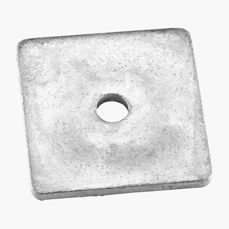 Firkantskive M8, 50 x 50 mm, varmforsinket, 10 stk. v:2774983 Firkantskive M8, 50 x 50 mm, varmforsinket, 10 stk. v:2774983