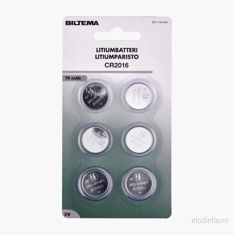 CR2016 Litiumbatteri, 6 stk. v:8240070 CR2016 Litiumbatteri, 6 stk. v:8240070