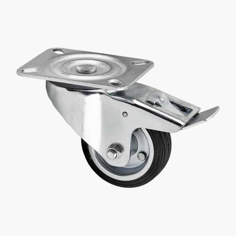 Hjul med sving og bremse, 25 x 80 mm v:3951649