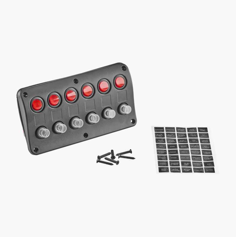 Bryterpanel, 6 brytere, 12/24 V v:3390839 Bryterpanel, 6 brytere, 12/24 V v:3390839