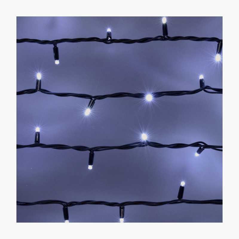 Lysslynge, 200 LED, kaldhvit, 21,5 m, svart, utbyggbar v:2110531 Lysslynge, 200 LED, kaldhvit, 21,5 m, svart, utbyggbar v:2110531