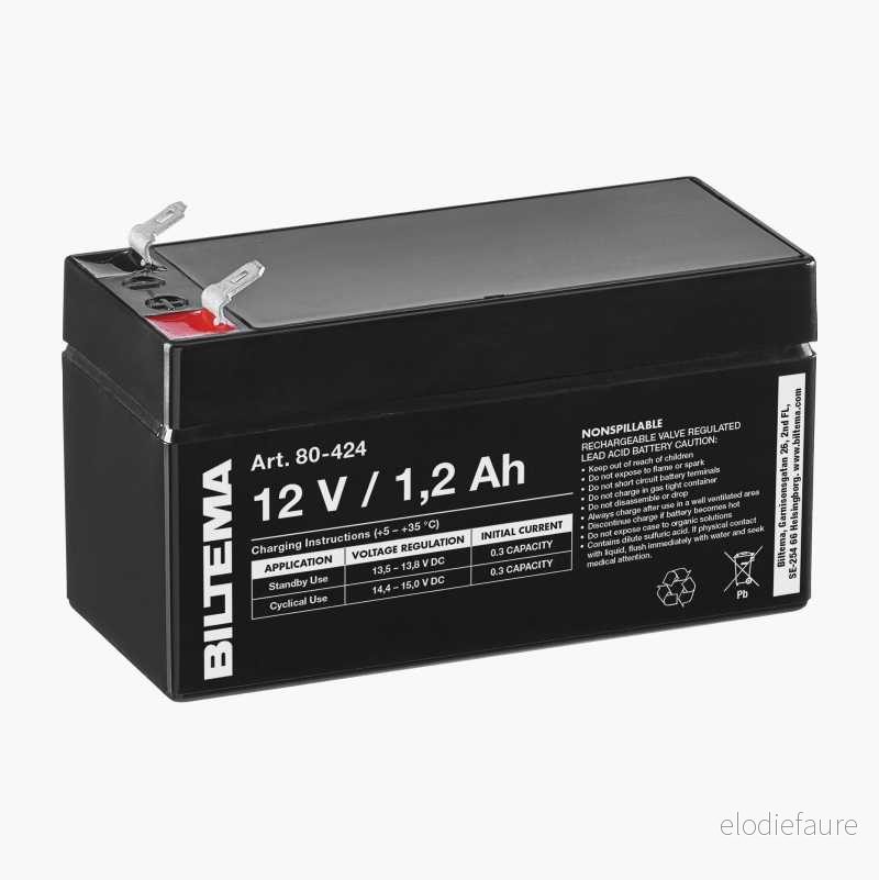 Blybatteri, 12 V, 1,2 Ah, 97 x 43 x 53 mm v:7372799 Blybatteri, 12 V, 1,2 Ah, 97 x 43 x 53 mm v:7372799