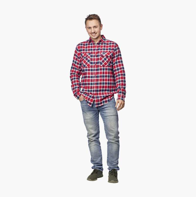 Flanellskjorte rød v:5632888