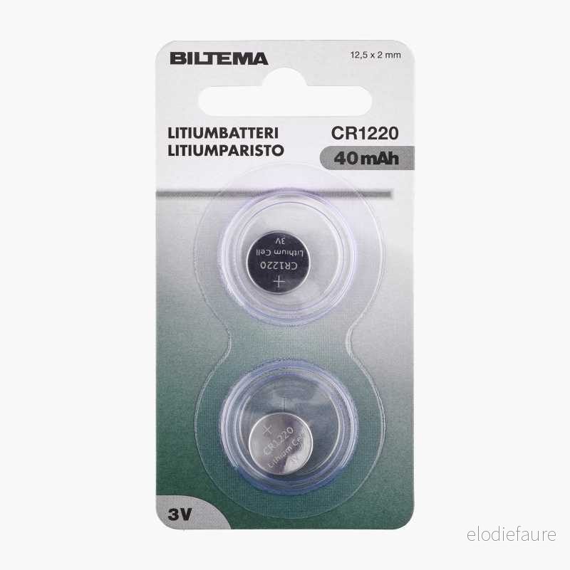 CR1220 Litiumbatteri, 2 stk. v:1515206