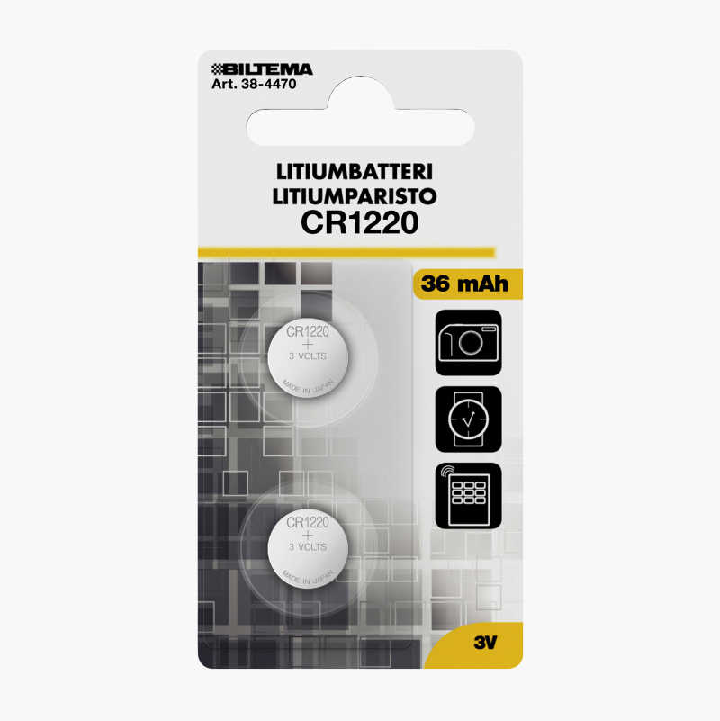 CR1220 Litiumbatteri, 2 stk. v:2244801 CR1220 Litiumbatteri, 2 stk. v:2244801