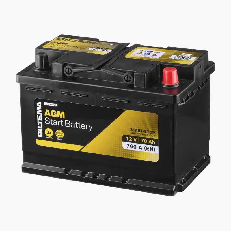 Startbatteri AGM, 12 V, 70 Ah/760CCA v:2581436 Startbatteri AGM, 12 V, 70 Ah/760CCA v:2581436
