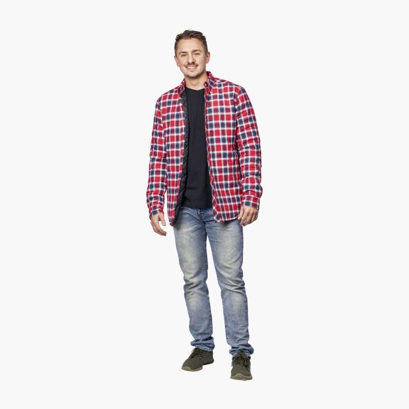 Flanellskjorte, fôret, rød/svart v:8244430
