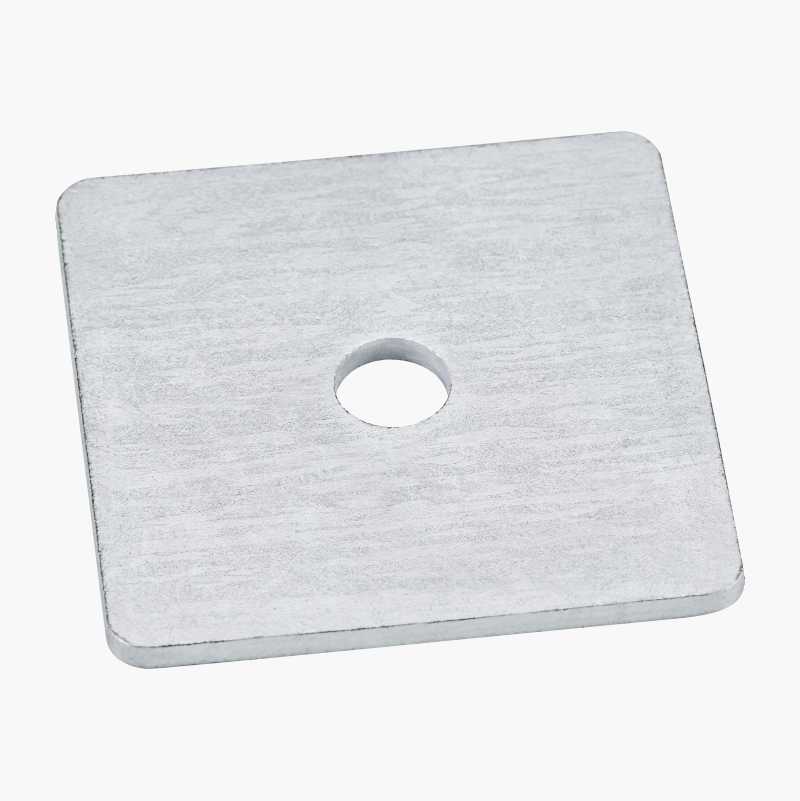 Firkantskive M8, 50 x 50 mm, varmforsinket, 10 stk. v:9301043 Firkantskive M8, 50 x 50 mm, varmforsinket, 10 stk. v:9301043