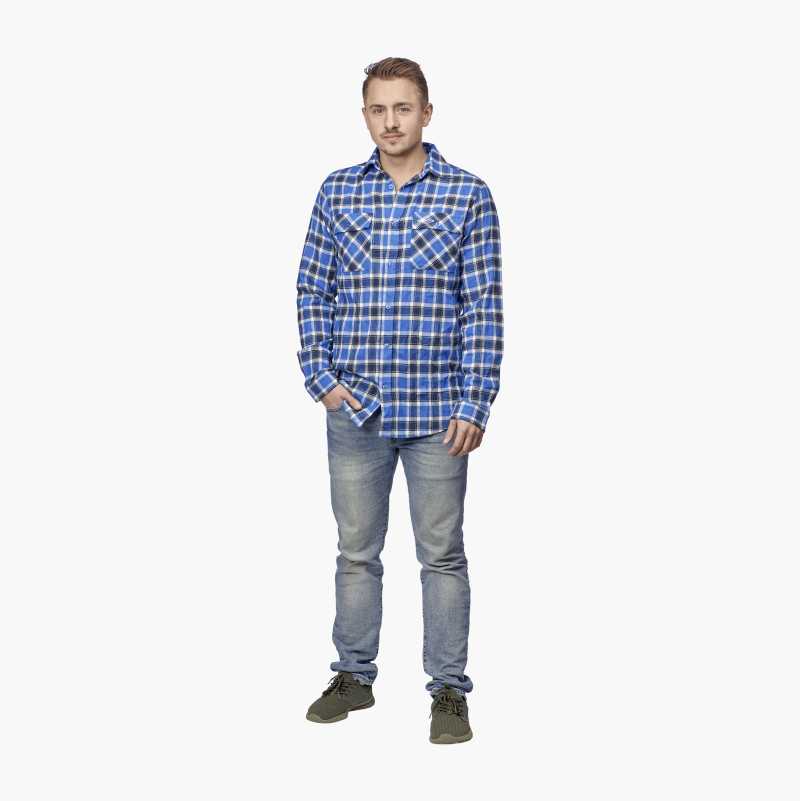 Flanellskjorte blå v:2934046