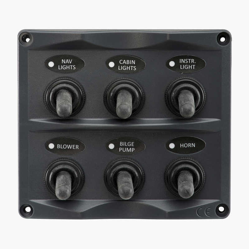 Bryterpanel, 6 strømbrytere v:2060892 Bryterpanel, 6 strømbrytere v:2060892