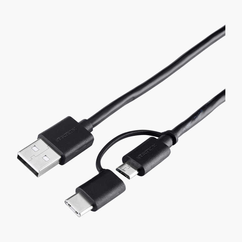 2-i-1 mikro/type C USB-kabel, 1 m v:3016922