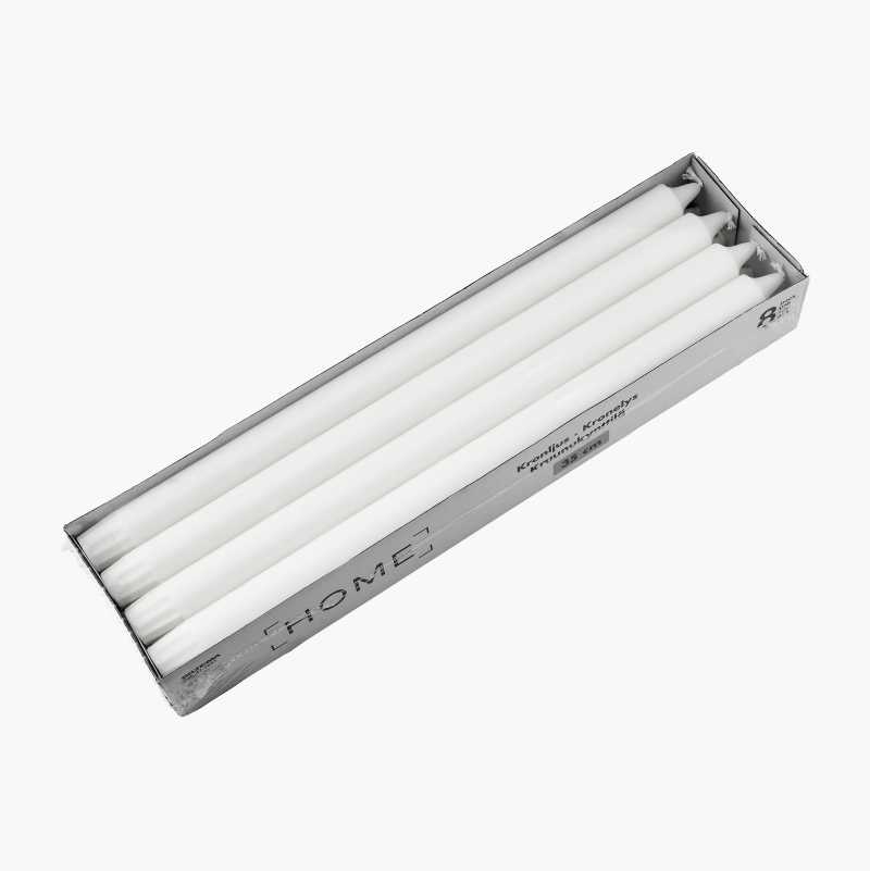 Kronelys av stearin, 35 cm, 8-pk. v:2826460
