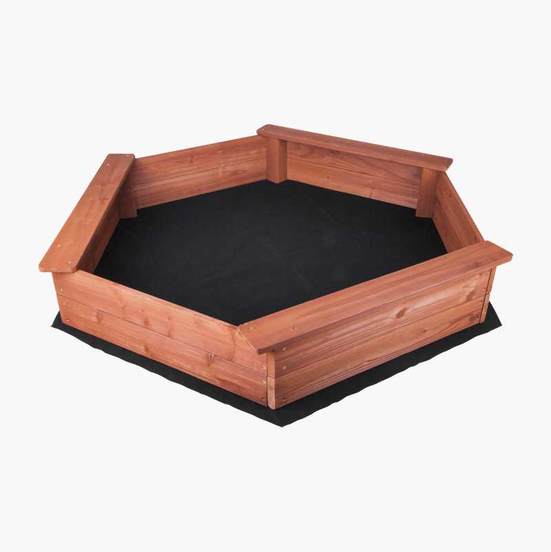 Sandkasse med benk, inkl. trekk, 150 x 120 cm v:7720737