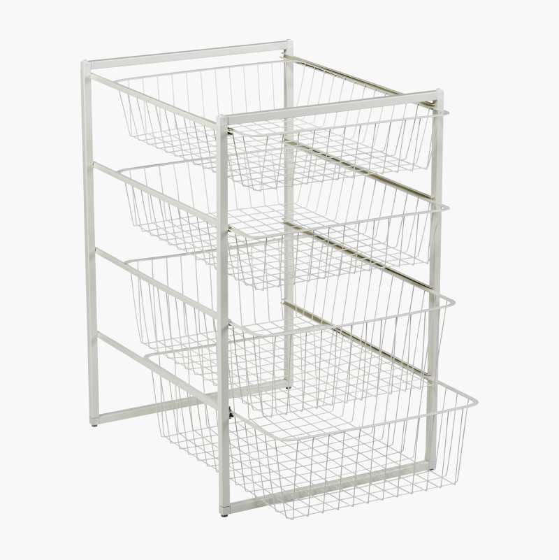 Trådkurv med stativ, hvit, 45 cm v:2776208