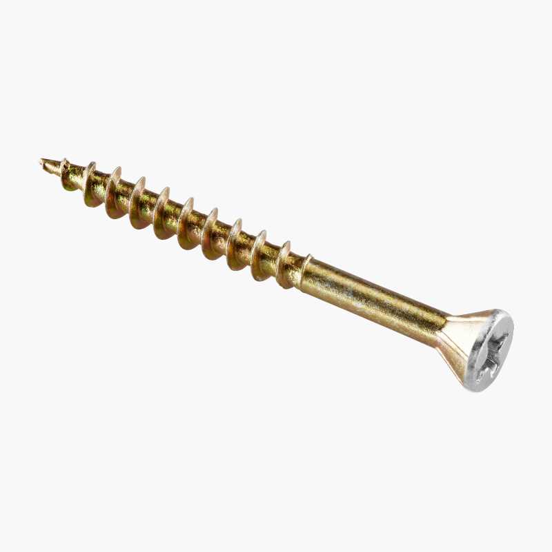 Listeskrue 3,2 x 45 mm, gullforkrommet, 500 stk. v:2460008 Listeskrue 3,2 x 45 mm, gullforkrommet, 500 stk. v:2460008