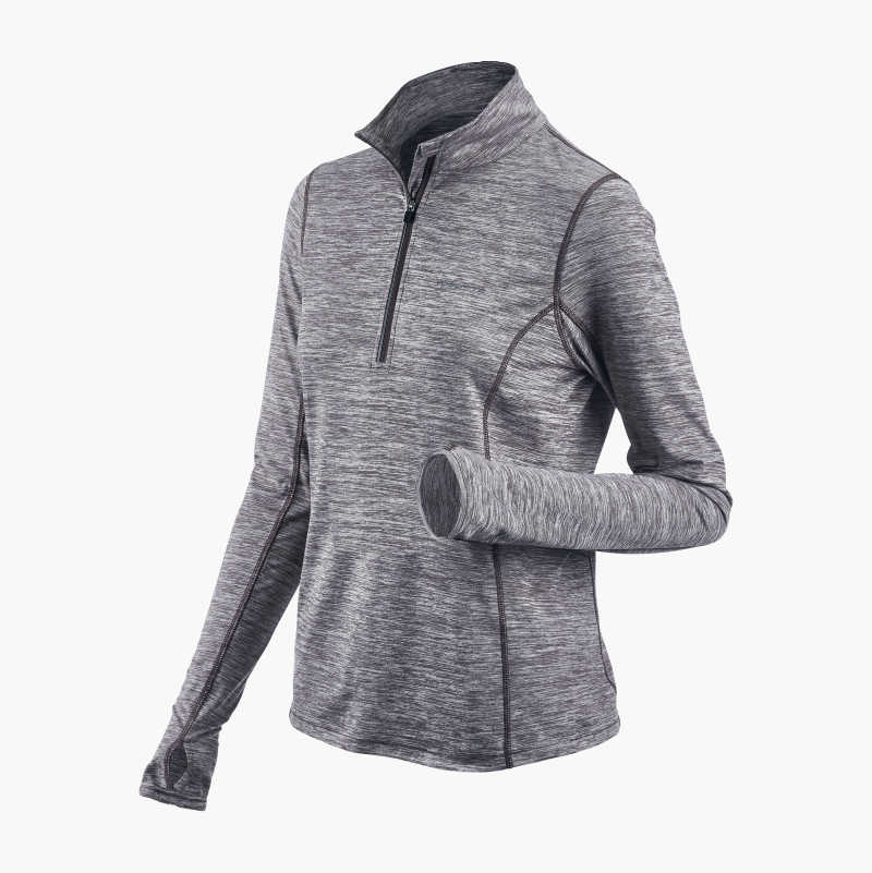 Treningstrøye ½ zip, dame, mørkegrå melange v:3280275