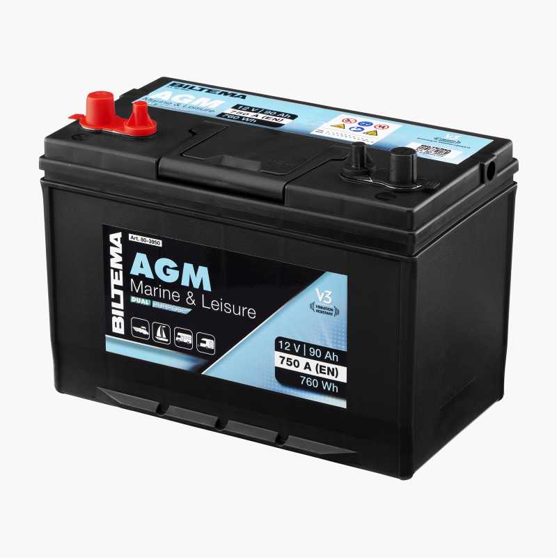 Marin- og fritidsbatteri, 12 V, 90 Ah v:6281192