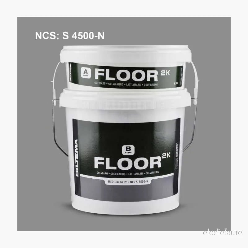 Gulvmaling FLOOR 2K, mellomgrå, 4 kg v:9597654