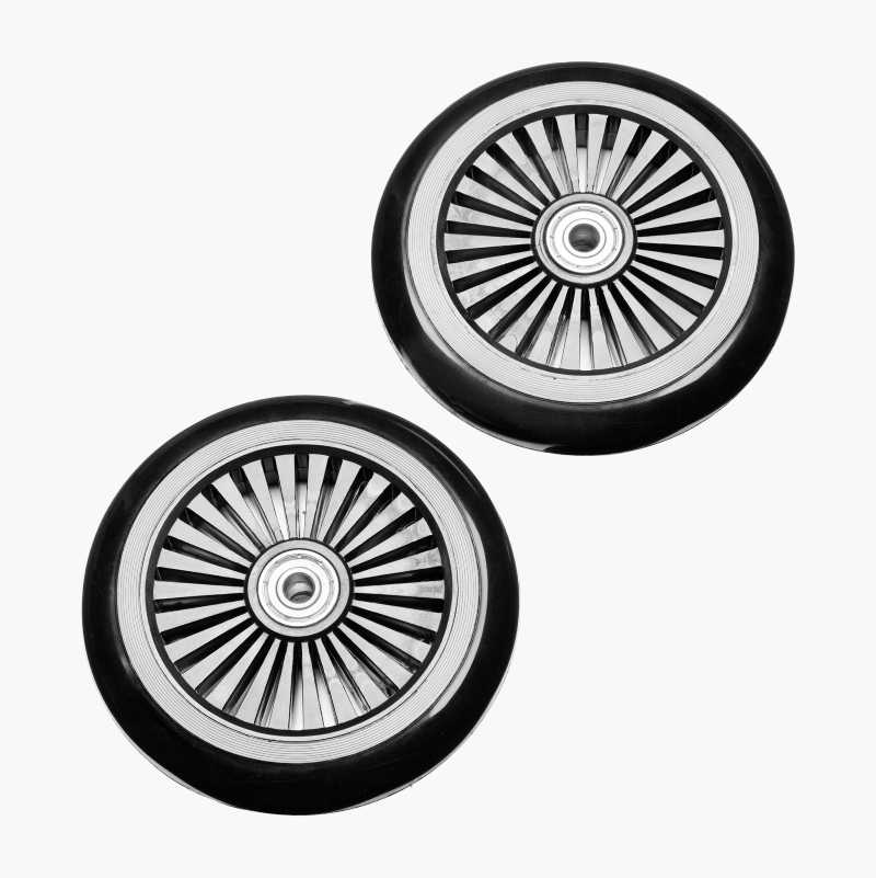 Kickbikehjul svart, 120 mm, 2-pakning v:3274536
