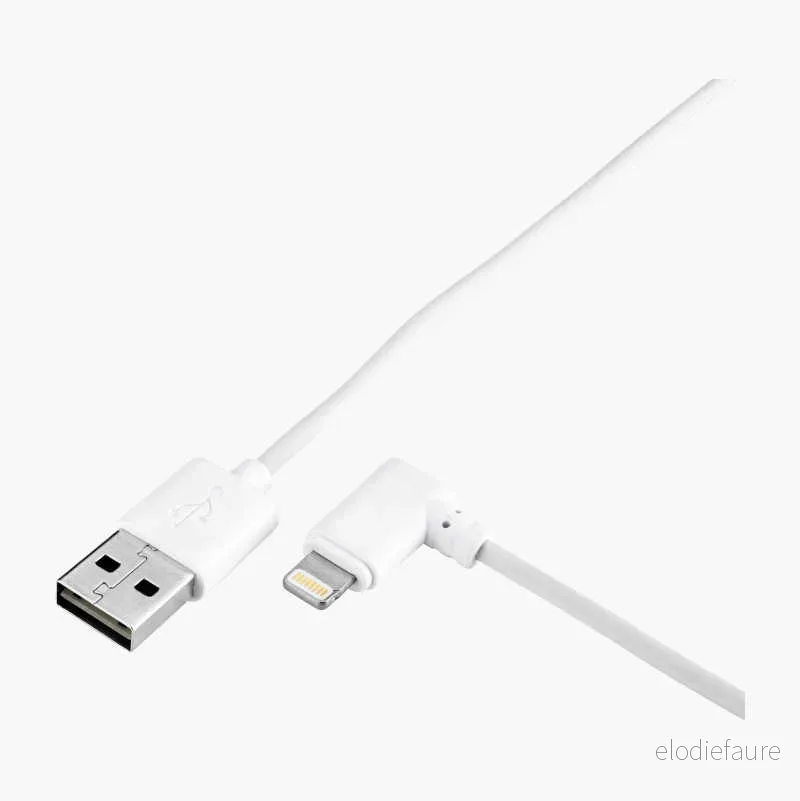 USB-kabel med vinklet Lightning-kontakt v:6952733