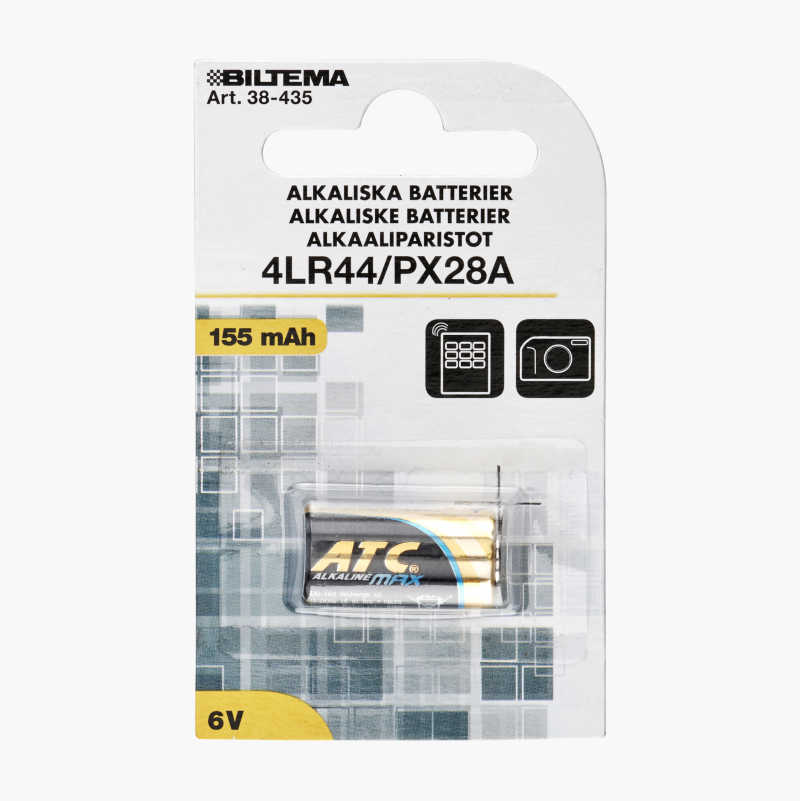 4LR44/PX28A, alkalisk batteri, 6 V, 1 stk. v:1621776 4LR44/PX28A, alkalisk batteri, 6 V, 1 stk. v:1621776