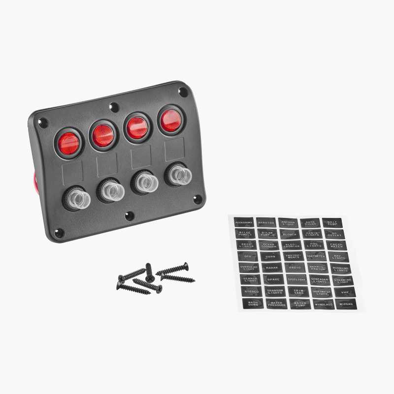 Bryterpanel, 4 brytere, 12/24 V v:9558080 Bryterpanel, 4 brytere, 12/24 V v:9558080