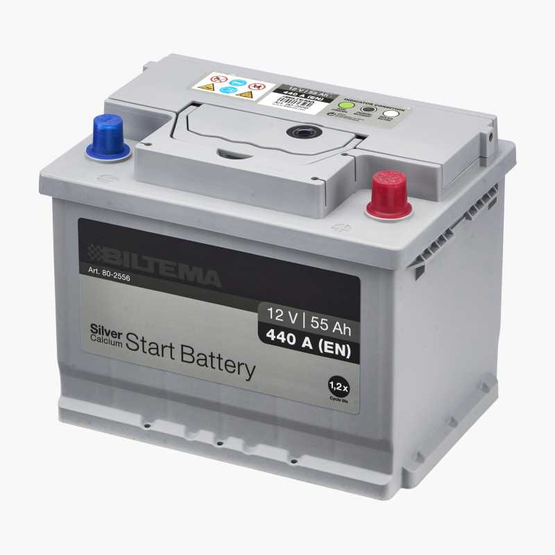 Startbatteri Sølv, 12 V, 55 Ah v:5101458 Startbatteri Sølv, 12 V, 55 Ah v:5101458