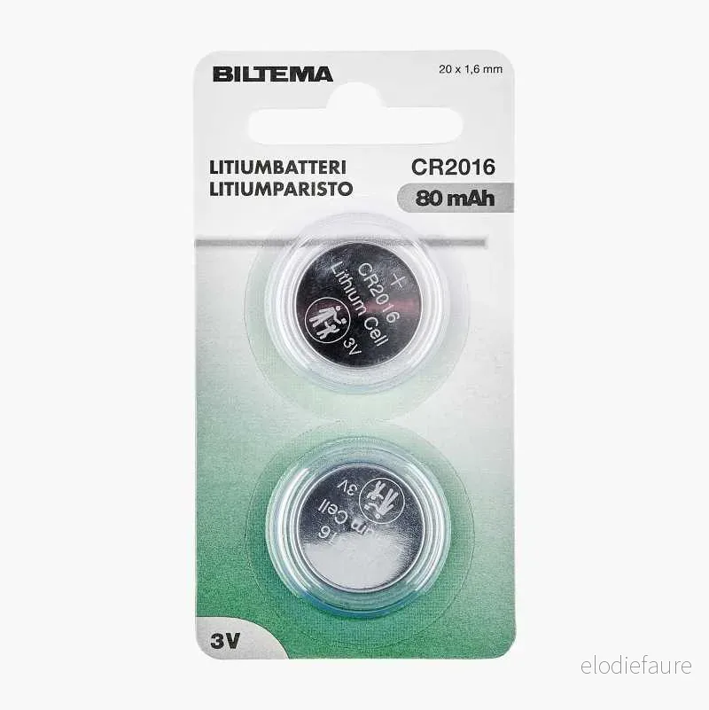 CR2016 Litiumbatteri, 2 stk. v:8055590 CR2016 Litiumbatteri, 2 stk. v:8055590
