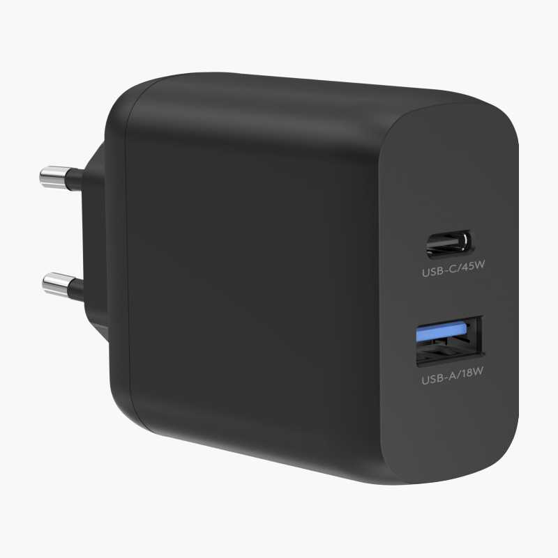 Hurtiglader USB A + C, 45 W v:3400884 Hurtiglader USB A + C, 45 W v:3400884