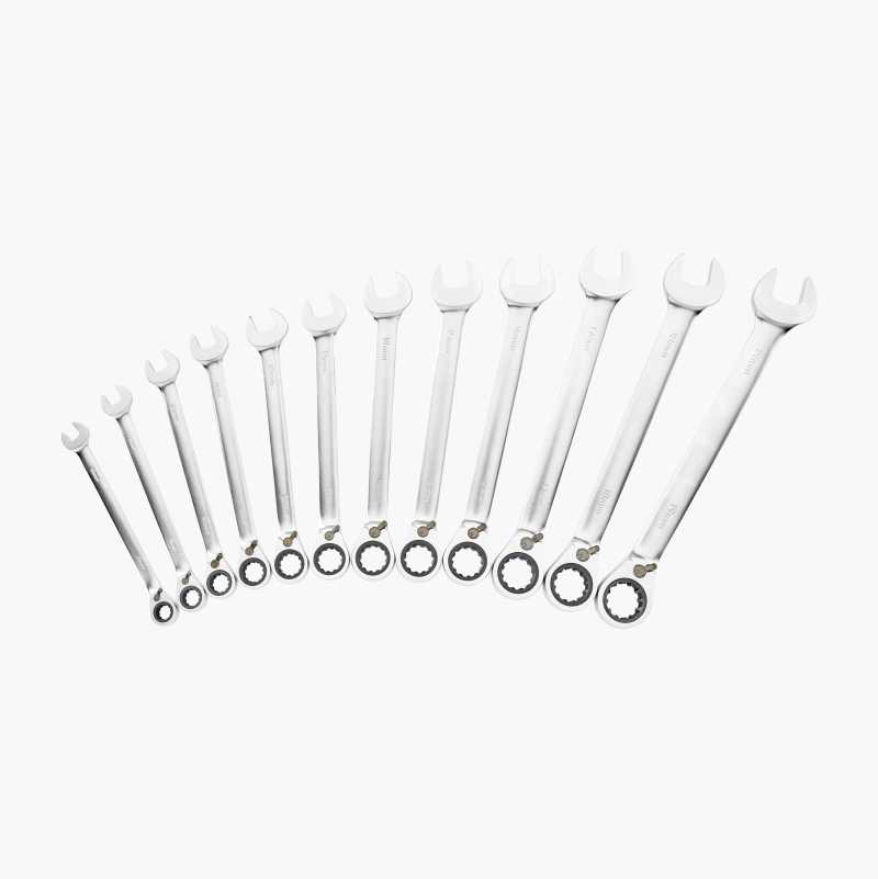 Skrallenøkkelsett multi, 12 stk., 8–19 mm v:4825195